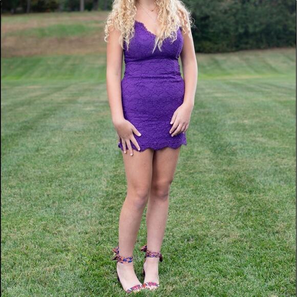🐣NBD size small purple Lace mini dress - Picture 4 of 4